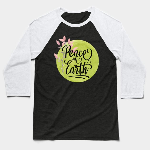 Peace On Earth Baseball T-Shirt by Unelmoija